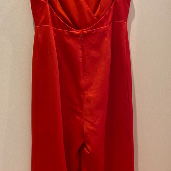 Francesca’s Red Satin Jumpsuit - Picture 3 of 5